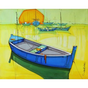 Salman Farooqi, 24 x 30 Inch, Acrylic on Canvas, Seascape Painting-AC-SF-146